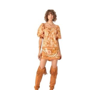 Spell & The Gypsy Collective Anne Tunic Dress Puff Sleeve mini dress boho floral